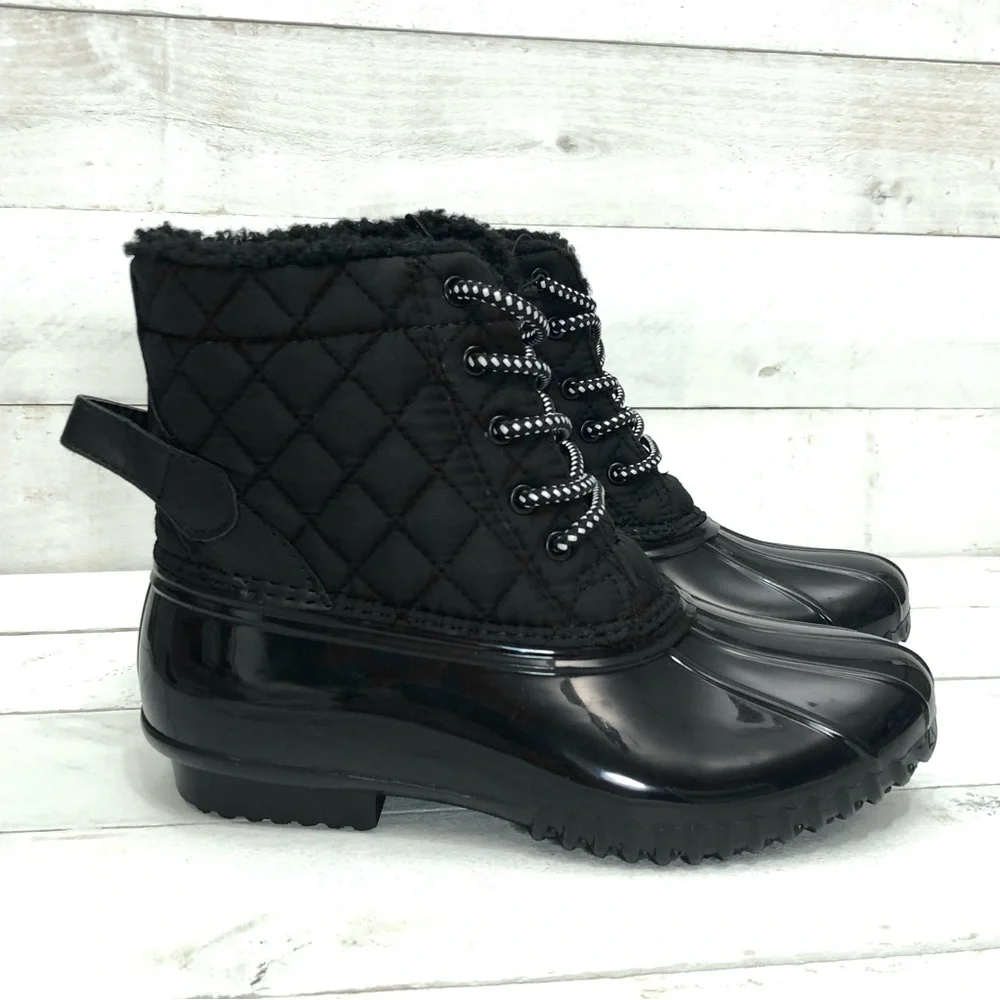 Sporto Sz 6 & 7 Duck Boot • Women’s Andie • Black • New